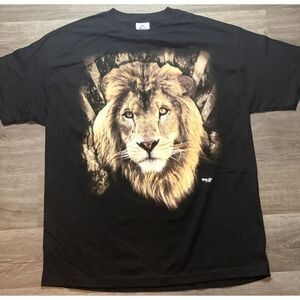 Vintage 2003 Bobby G Mens XL Lion T Shirt Black Short Sleeves Streetwear‎ NWOT